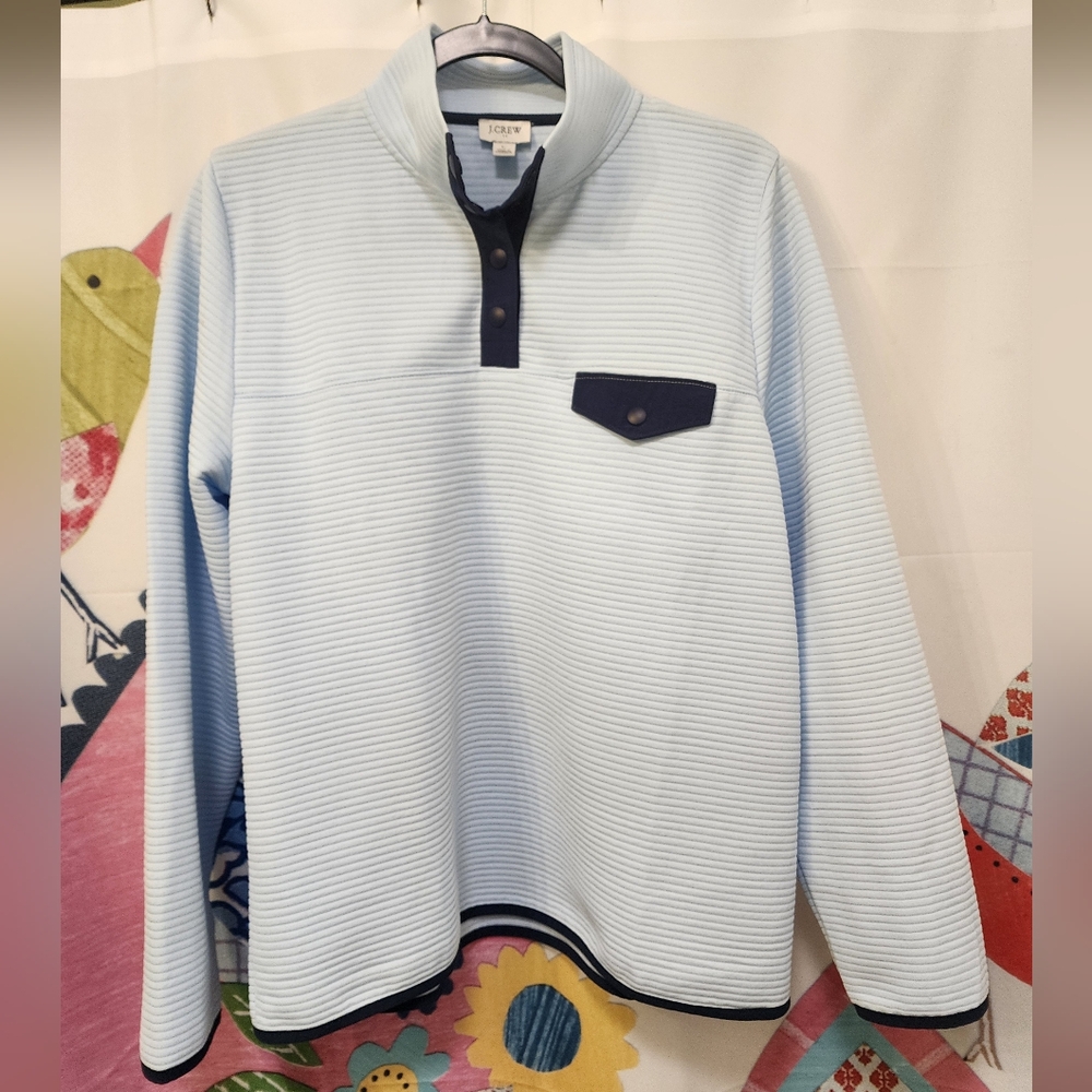 J Crew Quilted Snap-Front Pullover